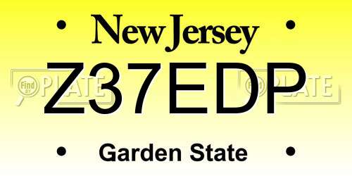 Z37EDP New Jersey License Plate