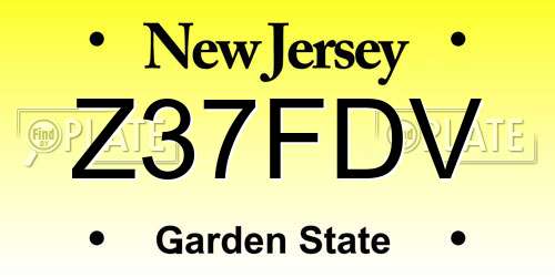 Z37FDV New Jersey License Plate