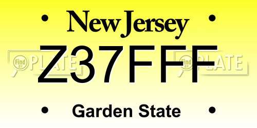 Z37FFF New Jersey License Plate