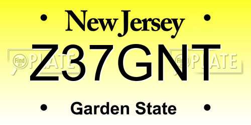 Z37GNT New Jersey License Plate