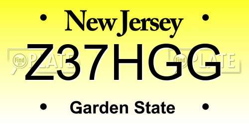 Z37HGG New Jersey License Plate