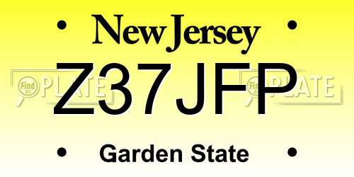 Z37JFP New Jersey License Plate