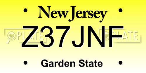 Z37JNF New Jersey License Plate