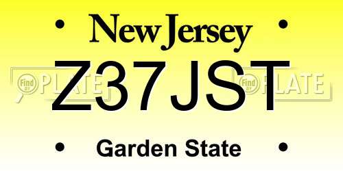 Z37JST New Jersey License Plate