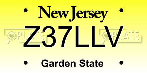 Z37LLV New Jersey License Plate
