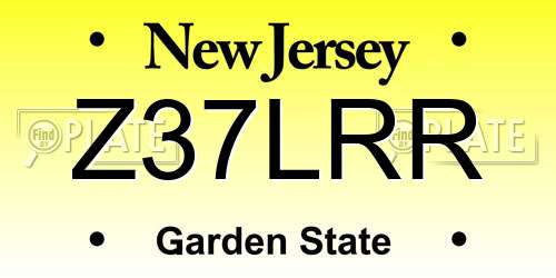 Z37LRR New Jersey License Plate