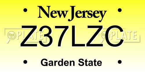 Z37LZC New Jersey License Plate