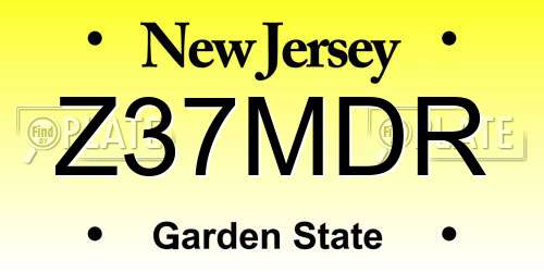 Z37MDR New Jersey License Plate