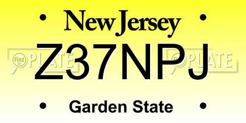 Z37NPJ New Jersey License Plate