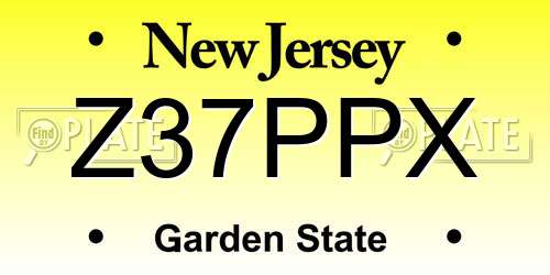 Z37PPX New Jersey License Plate