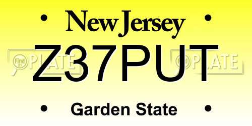 Z37PUT New Jersey License Plate
