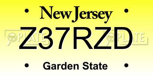 Z37RZD New Jersey License Plate