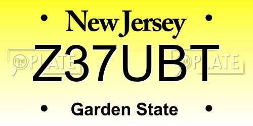 Z37UBT New Jersey License Plate