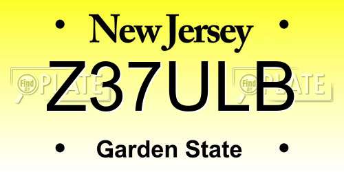 Z37ULB New Jersey License Plate