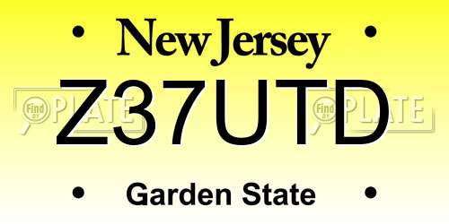 Z37UTD New Jersey License Plate