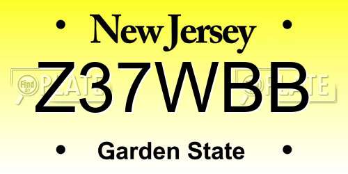 Z37WBB New Jersey License Plate