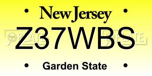 Z37WBS New Jersey License Plate