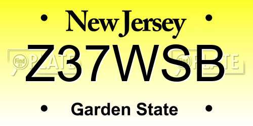 Z37WSB New Jersey License Plate