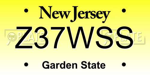 Z37WSS New Jersey License Plate