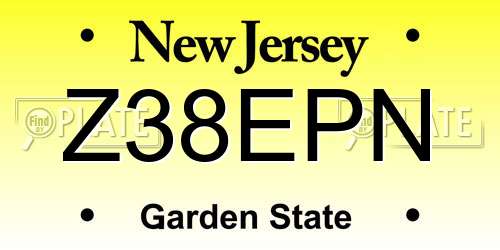 Z38EPN New Jersey License Plate