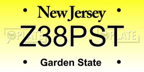 Z38PST New Jersey License Plate