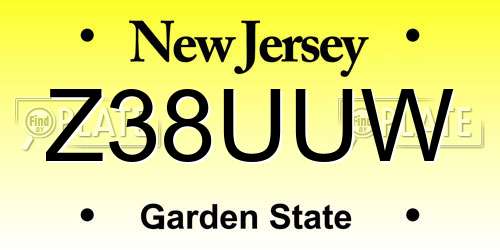 Z38UUW New Jersey License Plate
