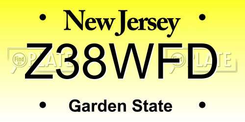 Z38WFD New Jersey License Plate