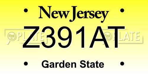 Z391AT New Jersey License Plate