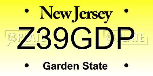 Z39GDP New Jersey License Plate