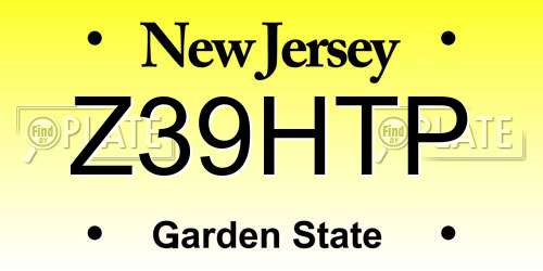Z39HTP New Jersey License Plate