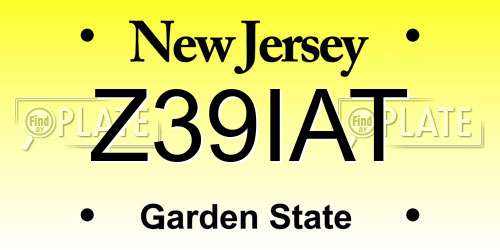 Z39IAT New Jersey License Plate