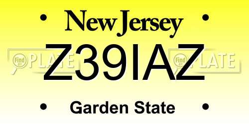 Z39IAZ New Jersey License Plate