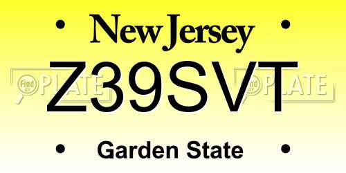 Z39SVT New Jersey License Plate