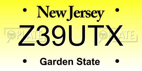 Z39UTX New Jersey License Plate