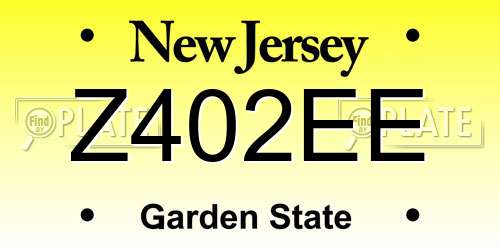 Z402EE New Jersey License Plate