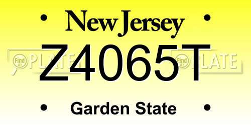 Z4065T New Jersey License Plate