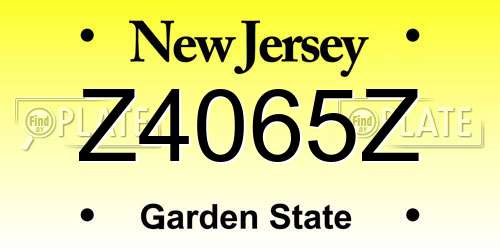Z4065Z New Jersey License Plate