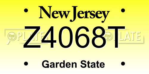 Z4068T New Jersey License Plate