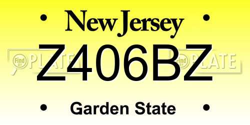 Z406BZ New Jersey License Plate