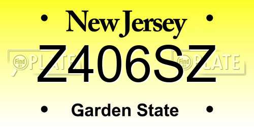 Z406SZ New Jersey License Plate
