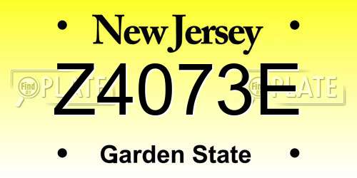 Z4073E New Jersey License Plate