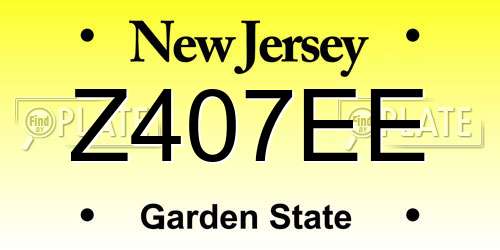 Z407EE New Jersey License Plate