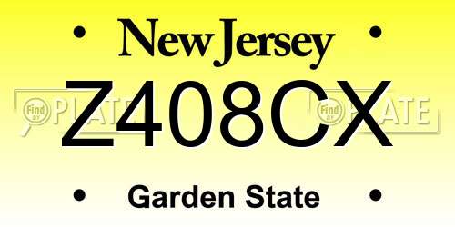 Z408CX New Jersey License Plate