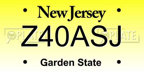 Z40ASJ New Jersey License Plate