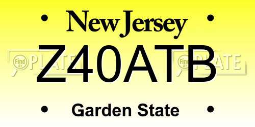 Z40ATB New Jersey License Plate