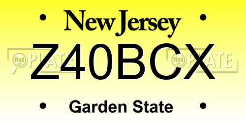 Z40BCX New Jersey License Plate