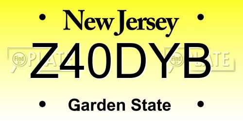 Z40DYB New Jersey License Plate