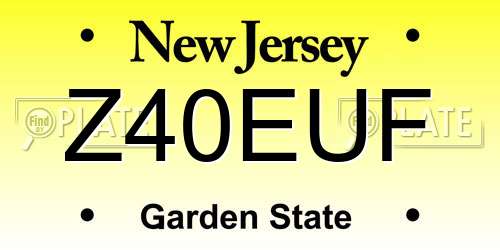 Z40EUF New Jersey License Plate