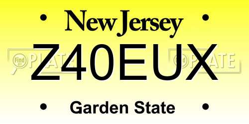 Z40EUX New Jersey License Plate