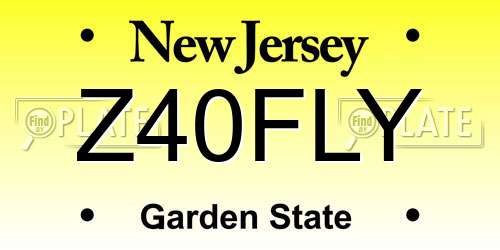 Z40FLY New Jersey License Plate